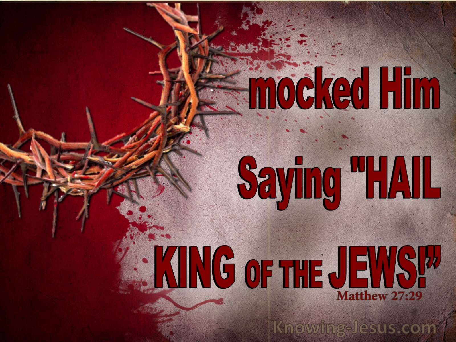 Matthew 27:29 They Twisted Together A Crown Of Thorns (red)
